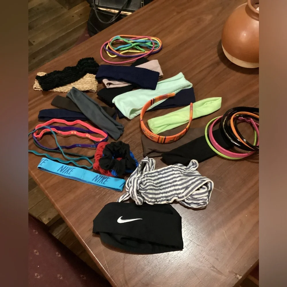 Nike Athletic Headband Under Armour lot Clean and sanitized. Various lot of 38